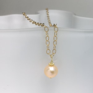 Gold Filled Freshwater Pearl Pendant Necklace - June Birthstone