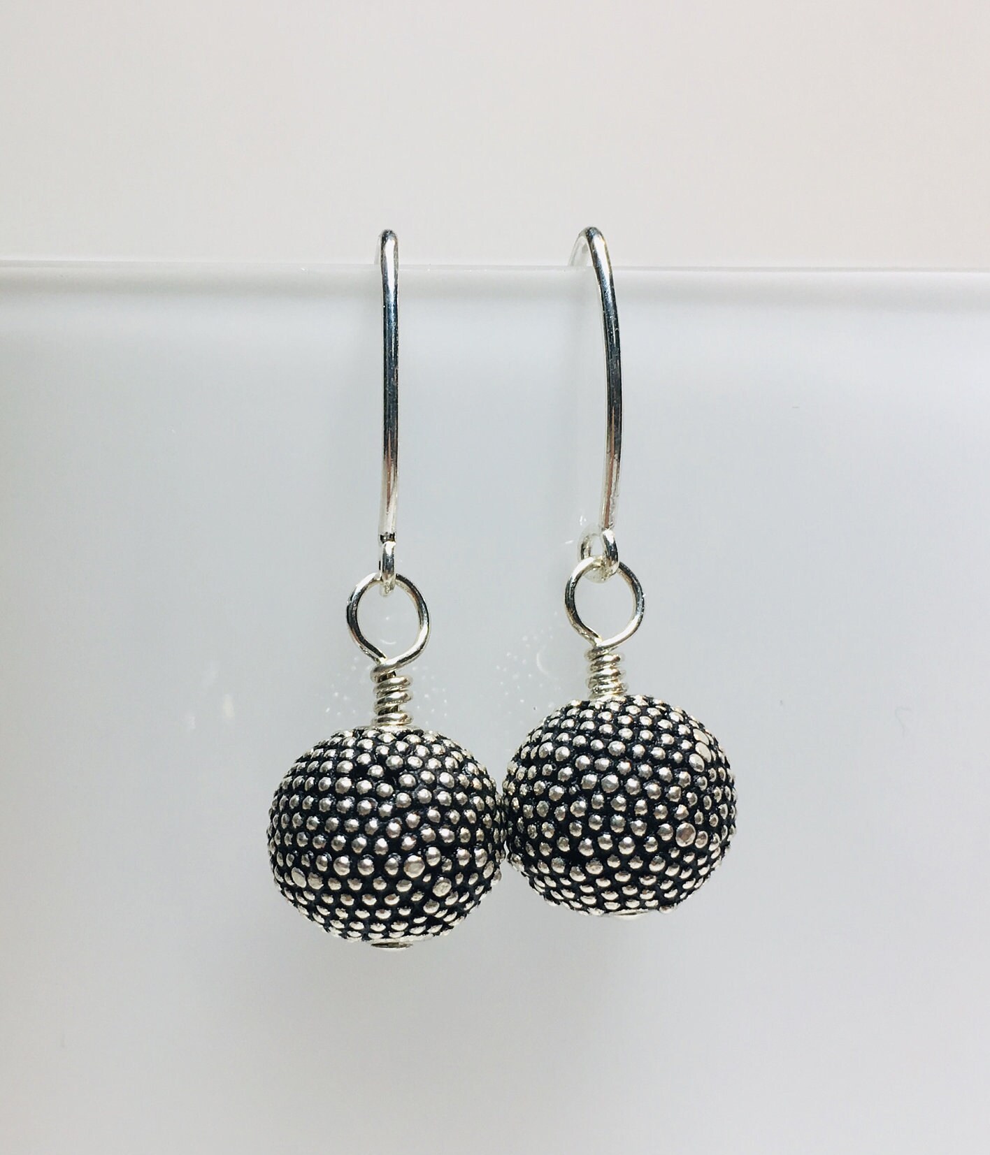Sterling Silver Earrings/Disco Ball Earrings/Dangle & Drop Etsy