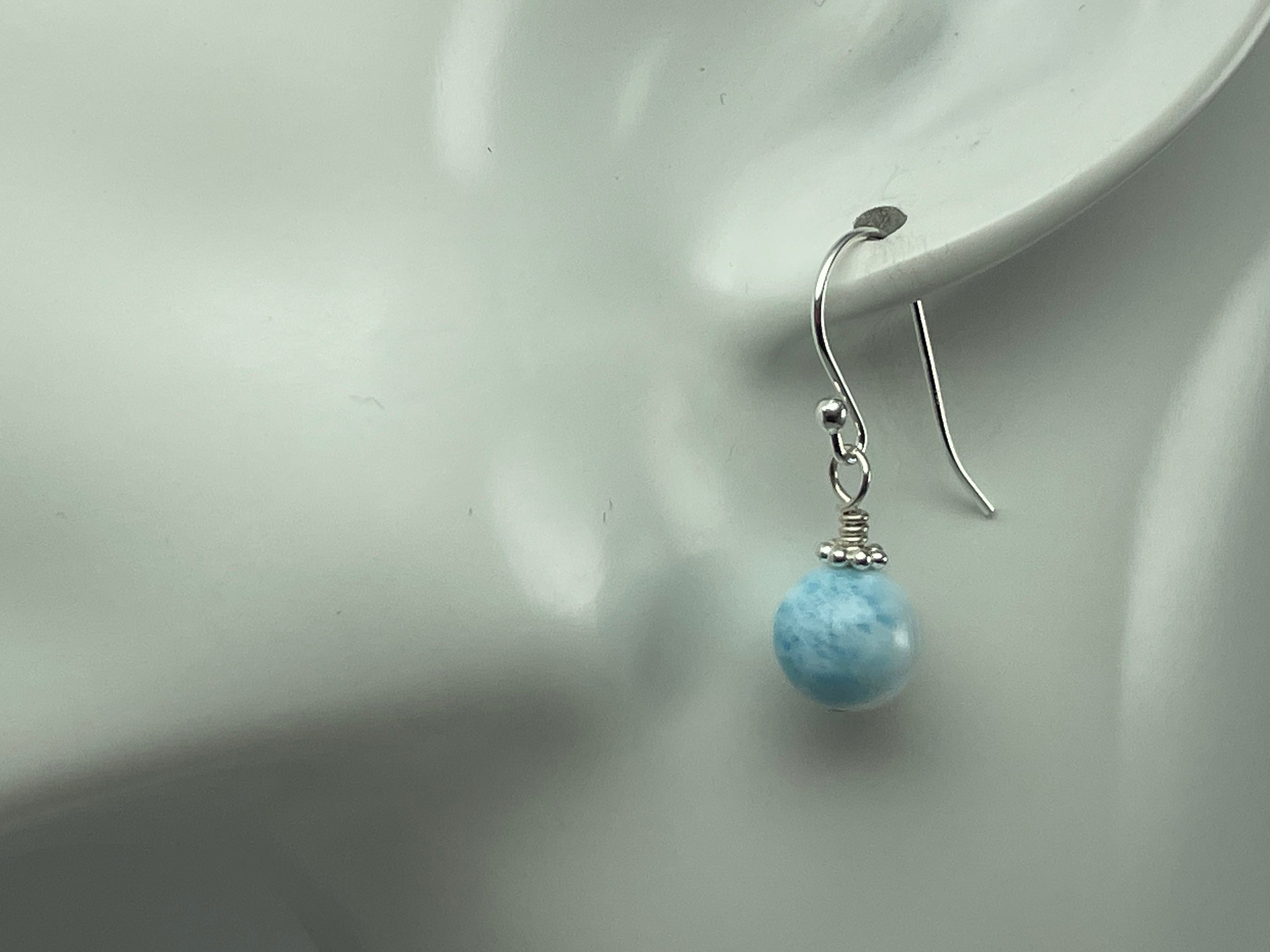 Amazon.com: POPLYKE Larimar Earrings Necklace Set for Women