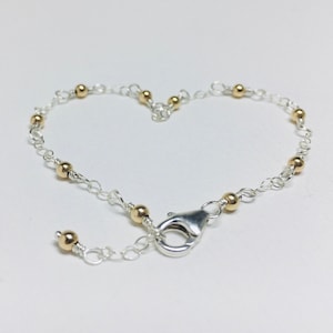 Dainty Mixed Metal Bracelet: Sterling Silver & Gold-Filled