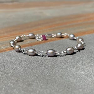 Lavender Pearl Bracelet: Sterling Silver, June Birthstone Jewelry