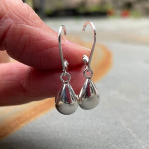 Sterling Silver Teardrop Earrings: Minimalist Dangle Drop Jewelry
