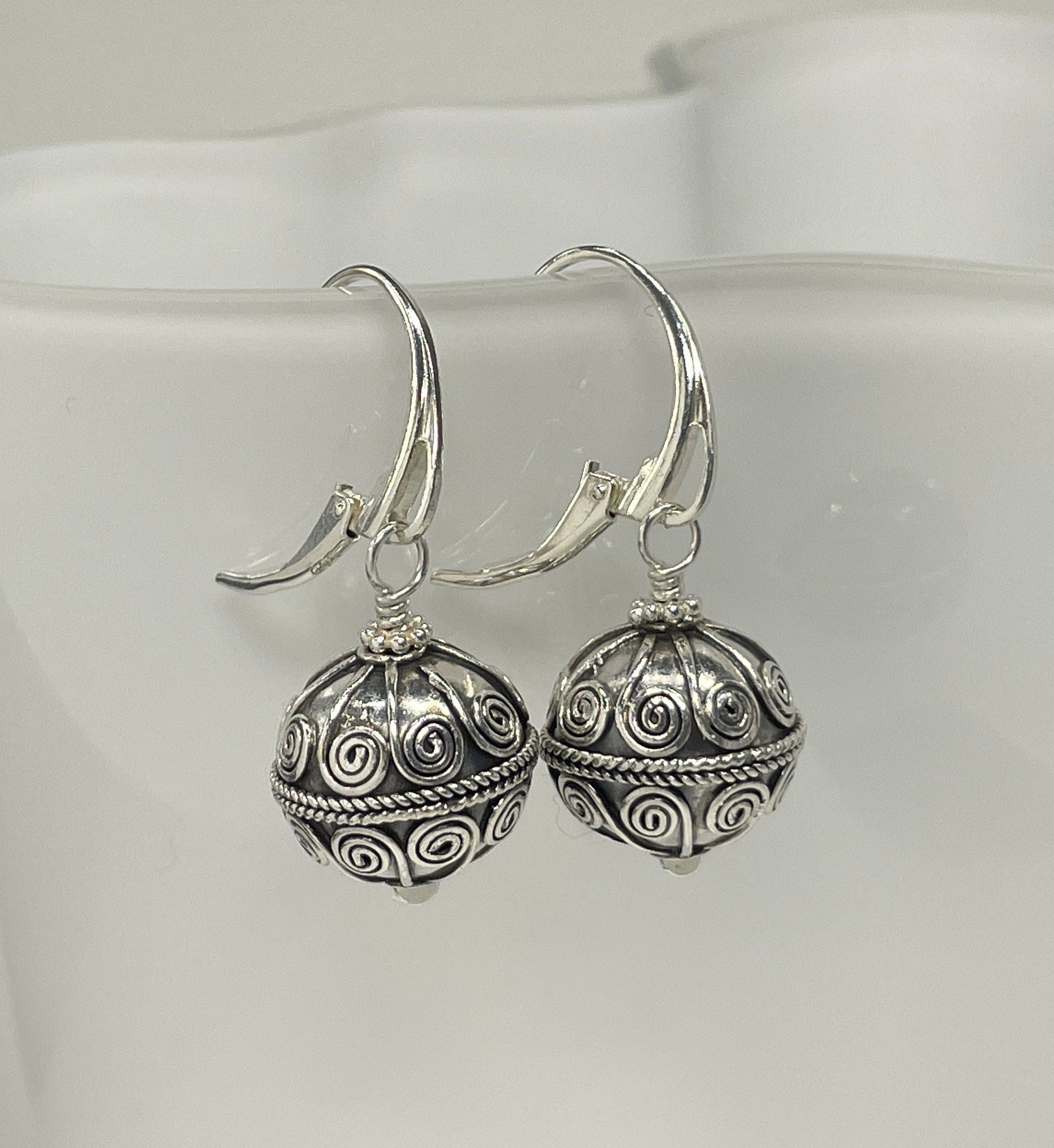 Sterling Silver Lever Back Earrings Dangle & Drop Earrings - Etsy