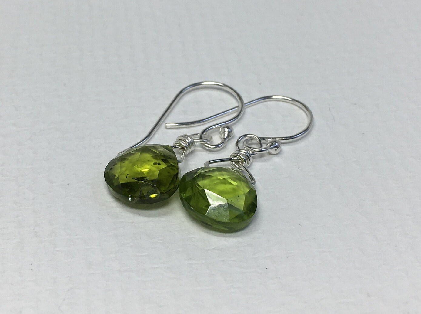 Peridot Earrings/Sterling Silver Earrings/Gold Earrings/French | Etsy