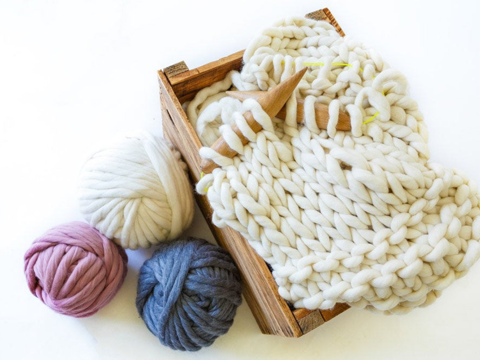 DIY Giant Knitting Kits Coloured Lap Throw 80 X 120cm Knit Etsy