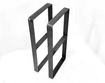 Square Flat Stock leg's with middle shelf set of (2) |(2" Wide - 1/4" Thick Metal)Table Legs, Bench Legs,Shoe Rack DIY,Custom sizes welcome