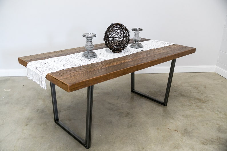 Brooklyn Modern Rustic Reclaimed Wood Dining Table Etsy