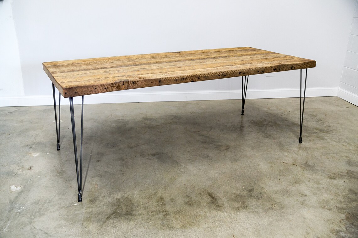 Rustic Wood Dining Table With Hairpin Legs Dining Table - Etsy