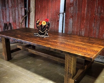 Wood Conference table in thick reclaimed wood - Fast Shipping!