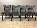 Reclaimed Wood Dining Chairs (Set of 4) | Black Metal Ladder Back