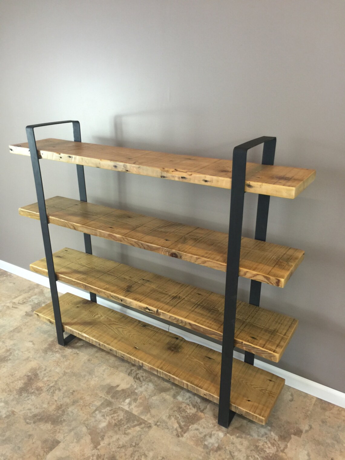 Reclaimed Wood Shelf/shelving Unit With 4 Shelfsindustrial Etsy
