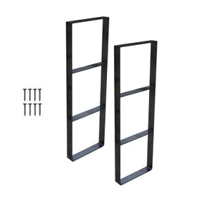 Heavy Square Legs With TWO Shelfs  | Set of (2)  , Industrial Legs,  Modern Legs , Console Table, DIY, Table Legs, Bench Legs ,Leg Bracket