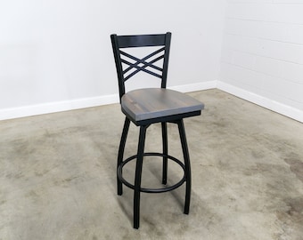 Swivel Bar  Stool | X Back | Restaurant Grade - 30"H - Fast Shipping