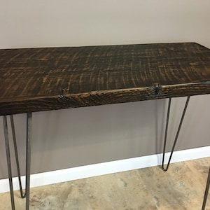 Entry Table,Sofa Table, Wood Console Table with Reclaimed Wood with Hairpin Legs, Breakfast table,Choose size and finish image 3