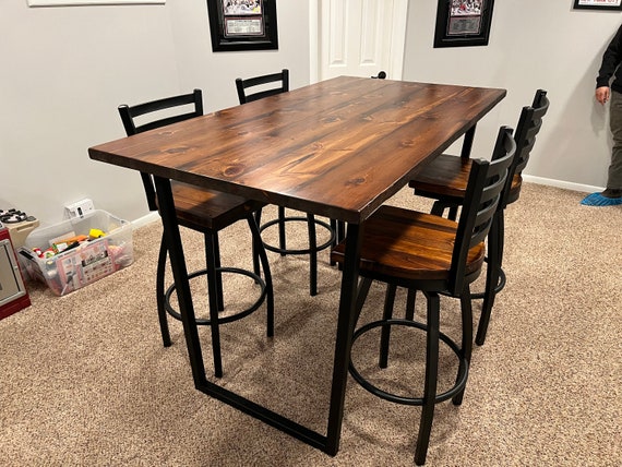 96X42 Rectangular Brown Solid Wood Top With Black Metal Base Dining Table 96X42 Rectangular Brown Solid Wood Top With Black Metal Base Dining Table