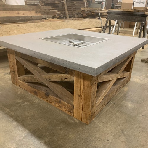Concrete Fire Table Etsy