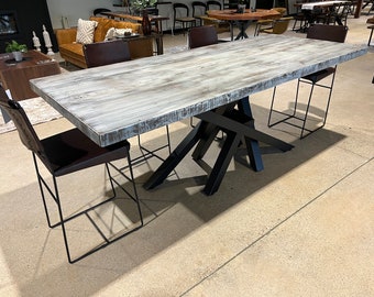 HandCrafted Counter height Solid wood table, standing height bar table, wood bar table Reclaimed barn wood dining table