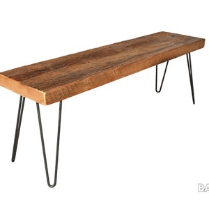 Dining Bench - Reclaimed Wood - Hairpin Legs - Table Bench - Furniture-Seating - Choose size,Thickness,Finish, Custom sizes Welcome