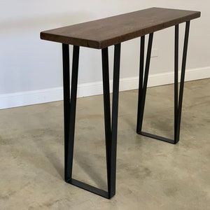 Bar Height Reclaimed Wood Bar Table, Wood Bar Table, Buffet Table, Reclaimed Wood Table, Long Sofa Table Industrial Pub Table