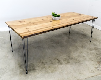 Rustic Wood Dining Table with Hairpin Legs, Dining Table, Reclaimed Wood Furniture, Kitchen Table