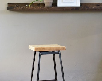 Urban Bar Stool | Reclaimed Barn Wood | Choose Wood Finish |pick from 3  Sizes