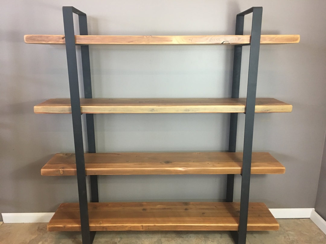 Wood Shelvesshelving Unit With 4 Reclaimed Wood Shelves industrial