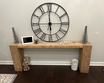 Reclaimed English Beam Rectangular Entry Table, Hallway Table, 30 inch Tall ,sofa table, Hand Hewn Top, Hard Woods, Custom  Sizes Welcome