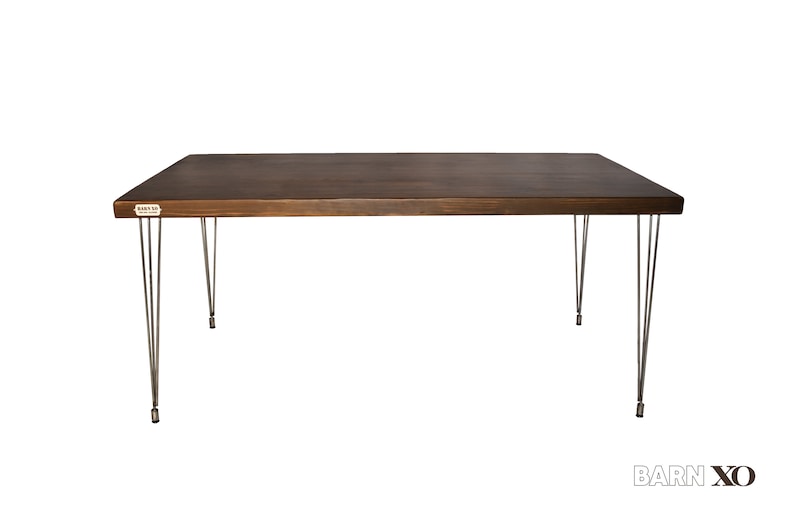 Hairpin Leg Dining Table With Reclaimed Solid Wood Top Custom Etsy