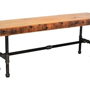 Salvaged Reclaimed Urban Bench W/ Industrial Pipe Legs | Made From Barn wood | Choose From Size |Thickness and Finish |Custom Orders Welcome