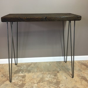 Entry Table,Sofa Table, Wood Console Table with Reclaimed Wood with Hairpin Legs, Breakfast table,Choose size and finish image 1