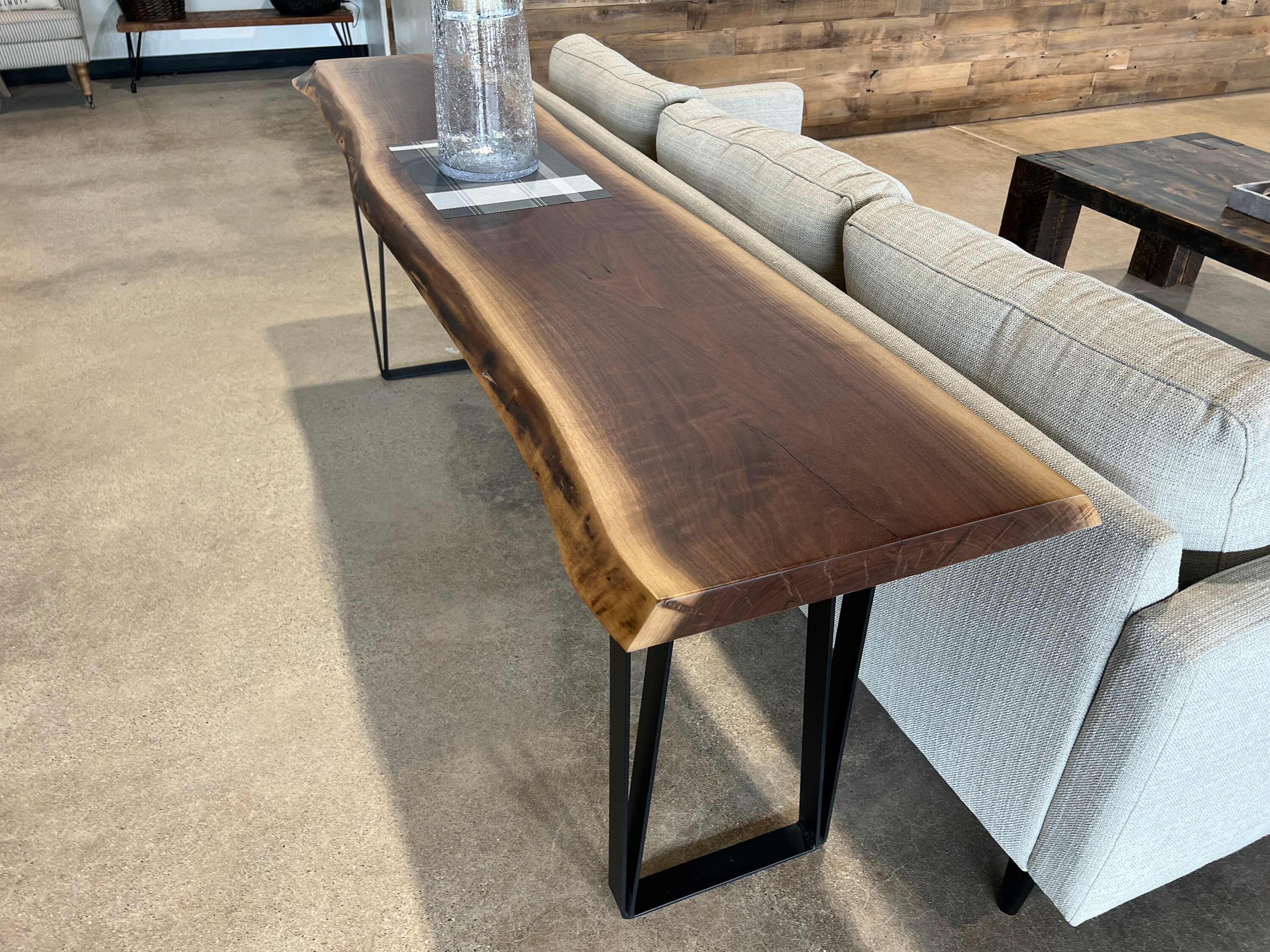 Black Walnut Live Edge Console Table, Hallway Table, Nook Table, Sofa ...