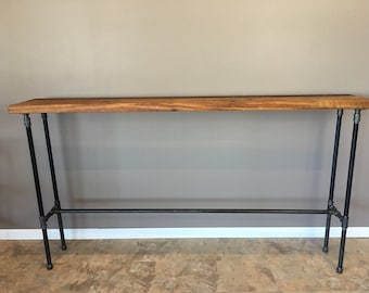 Entry Table, Hallway Table, Nook Table,42 Inch High,Bar height Wood Table, Pipe Table, Reclaimed Wood . Handmade in the USA ,Free Shipping