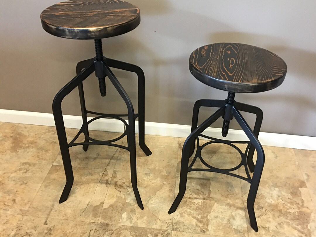 Reclaimed Wood Counter/bar Height Stool With Swivel Seat