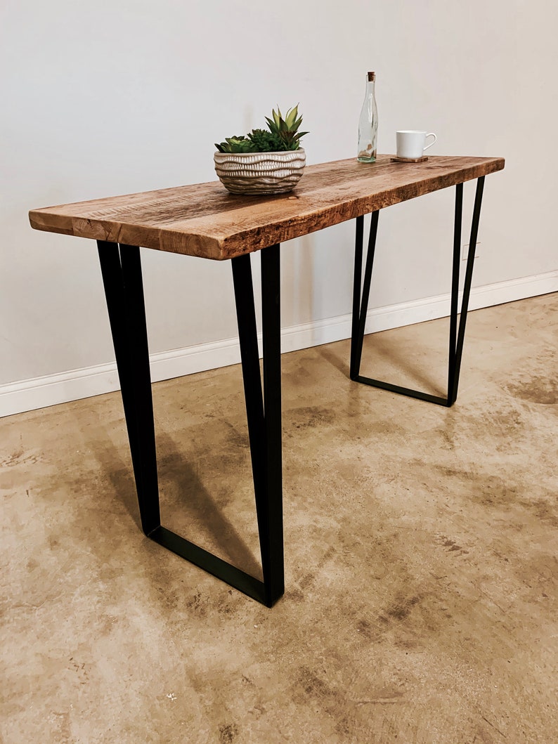 Reclaimed Urban Wood Counter Height Entry Table 36 Inch Etsy