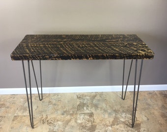 Sofa table,Mid Century Modern Console Table,  30 inch high, made with reclaimed wood and hairpin legs, Choose size and finish