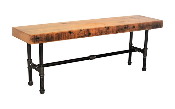 Reclaimed Urban Wood Bench Made From Salvaged Barn Wood Fast Etsy