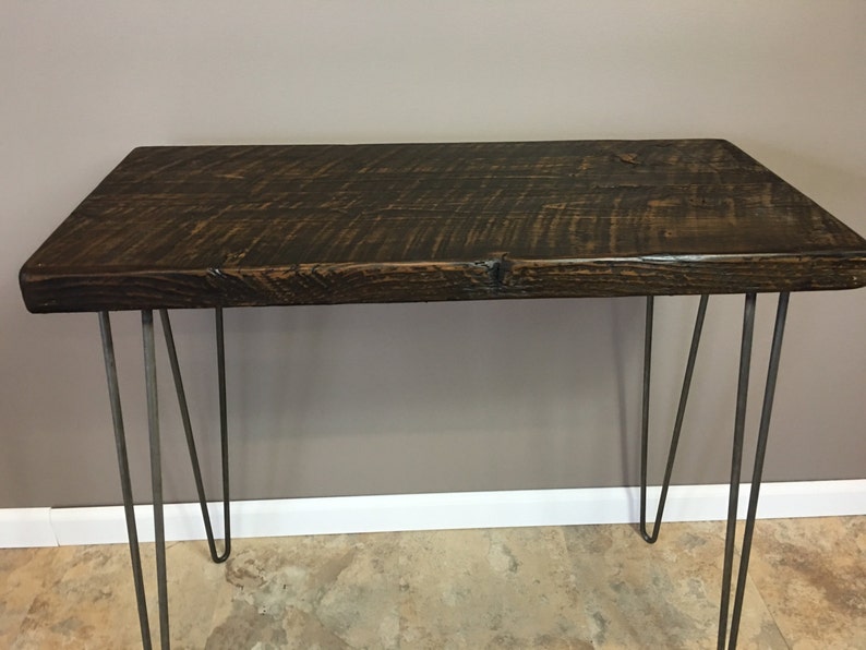 Entry Table,Sofa Table, Wood Console Table with Reclaimed Wood with Hairpin Legs, Breakfast table,Choose size and finish image 4