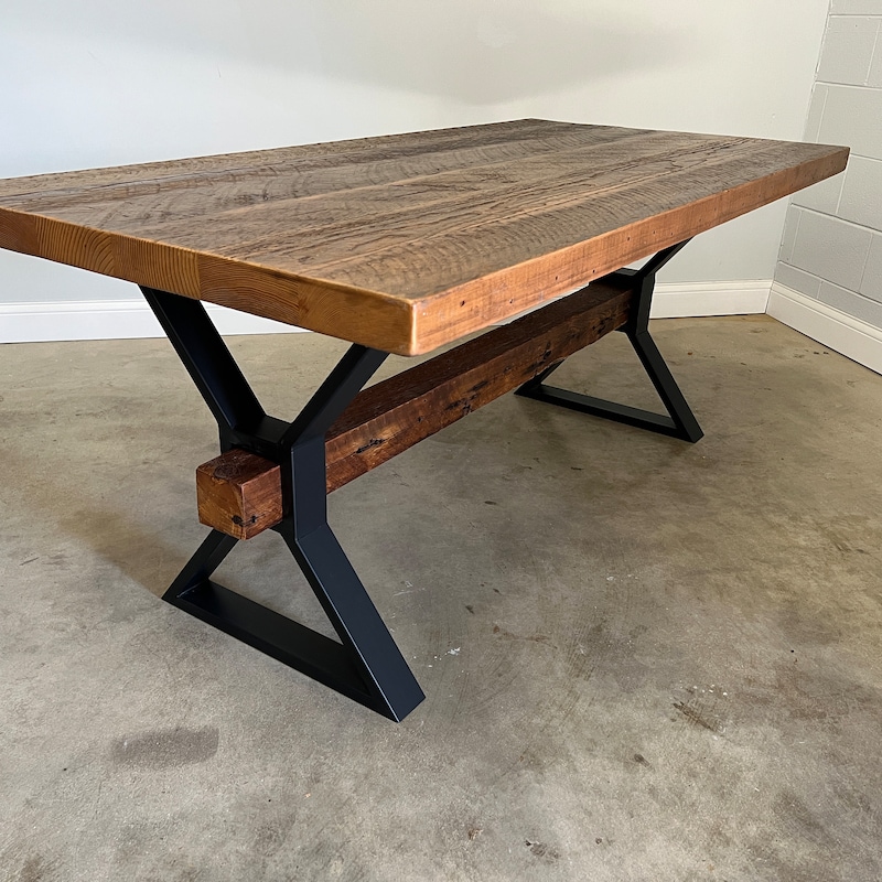 Wood Metal Table - Etsy