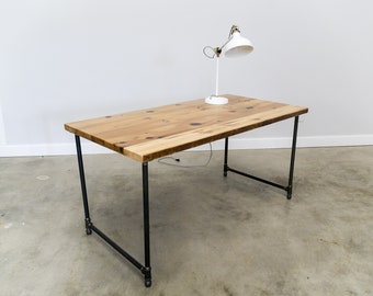 Modern Pipe Reclaimed Wood Dining Table - FAST SHIPPING - Reclaimed Wood