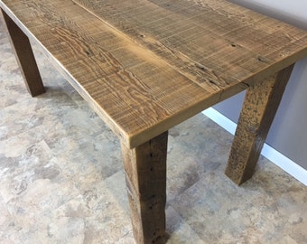 Reclaimed Urban Wood Dining Table-Wooden Leg base-All Reclaimed Wood