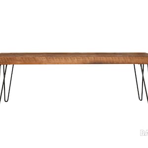 Reclaimed Urban Wood Bench- With Hairpin Legs - Handmade From Salvaged Barn Wood - Choose Size,Thickness,Finish - Custom sizes Welcome