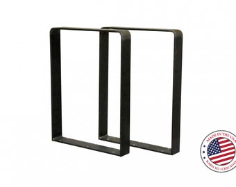 2 Pack - (2" Wide - 1/4" Thick Metal) Square Metal Legs, Table Legs, Bench Legs, Legs, Industrial Modern, DIY,Powder Coated