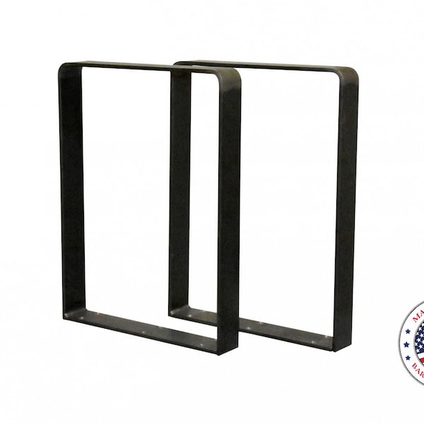 2 Pack - (2" Wide - 1/4" Thick Metal) Square Metal Legs, Table Legs, Bench Legs, Legs, Industrial Modern, DIY,Powder Coated