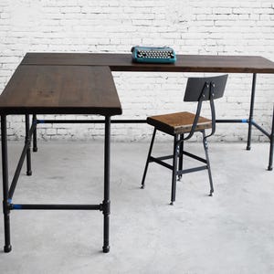 Farmhouse Office Desk L Shaped - Reclaimed wood Corner Desk - Modern L shaped desk for Room Cover- L shape computer desk- Office Desk