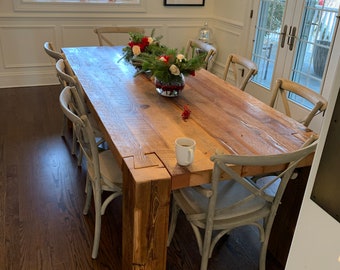 Reclaimed English Beam Rectangular Dining table - Made From Reclaimed Barn Wood