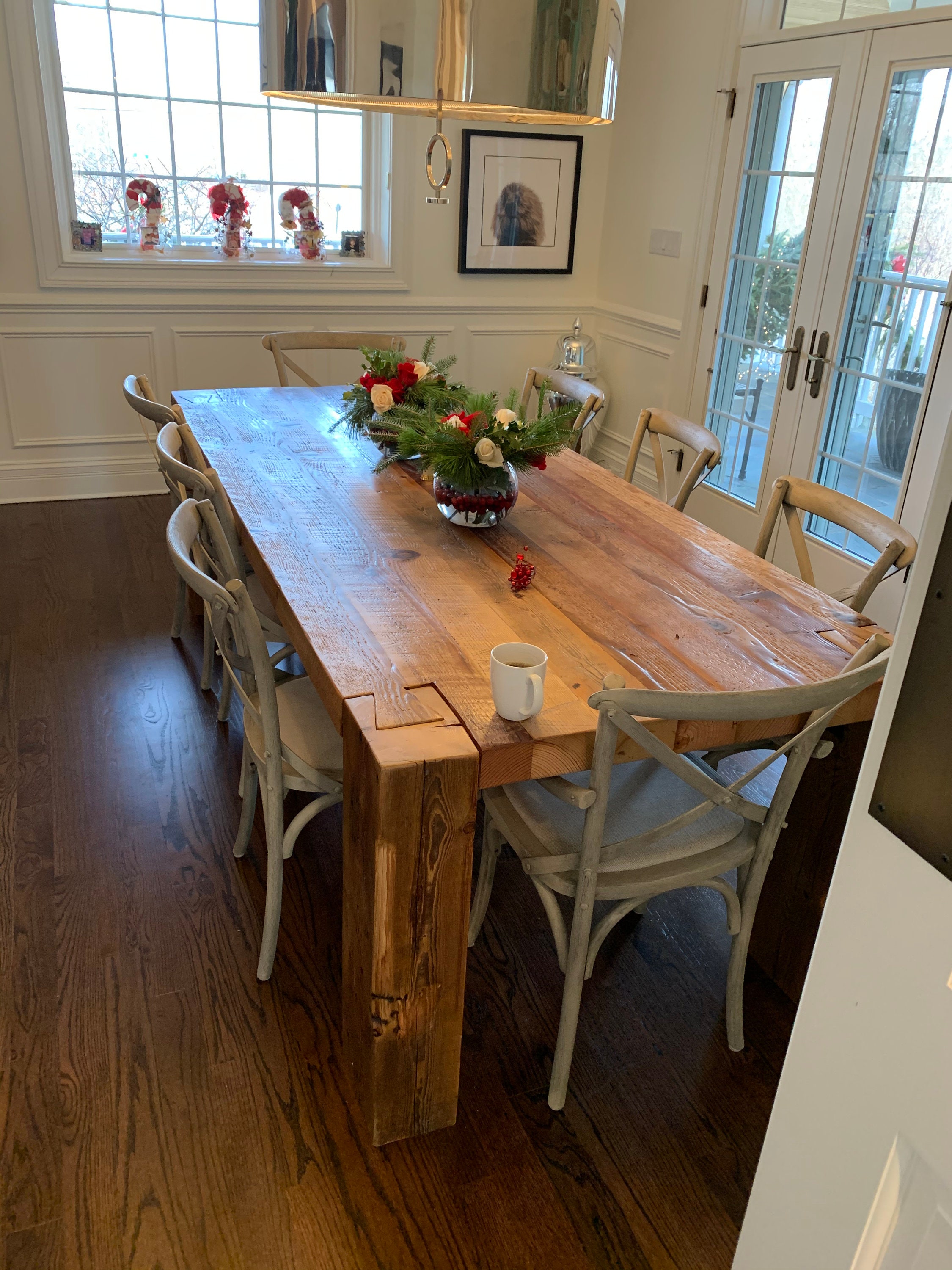 Barn beam dining table deals