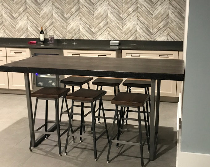 Brooklyn Modern Bar Height 42h Dining Table, Bistro Table Flared Base ...