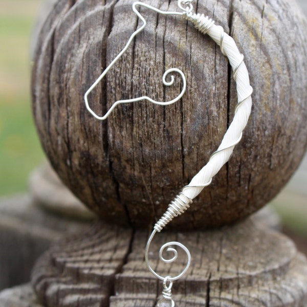 Sterling silver wrapped horse hair "The Mane Profile" pendant