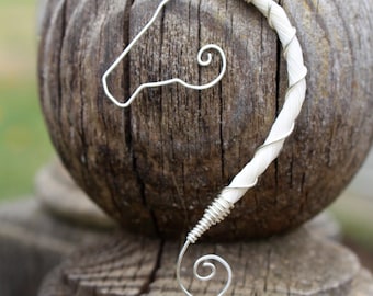 Sterling silver wrapped horse hair &quot;The Mane Profile&quot; pendant