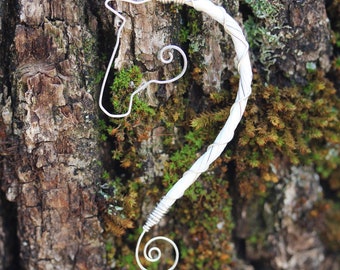 Sterling silver wrapped horse hair &quot;The Mane Profile&quot; pendant with Turquoise Charm